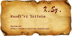 Kozári Szilvia névjegykártya