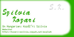 szilvia kozari business card